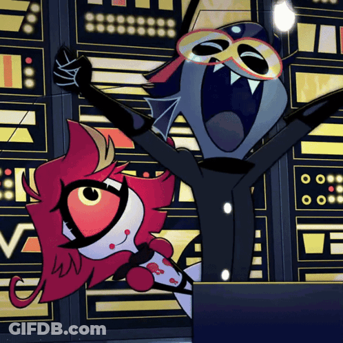 Two Cartoon Characters One Wearing Mask GIF