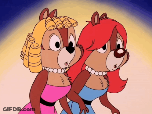 Two Cartoon Characters One Wearing Pearl Necklace GIF