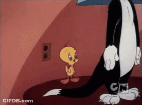 Two Cartoon Characters One With Big Eyes On Cell Phone GIF