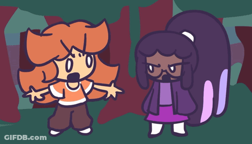 Two Cartoon Characters One With Glasses GIF