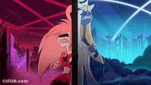 Two Cartoon Characters One With Very Large Mouth GIF