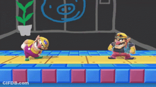 Two Cartoon Characters Playing Video Game With Pig Drawing GIF