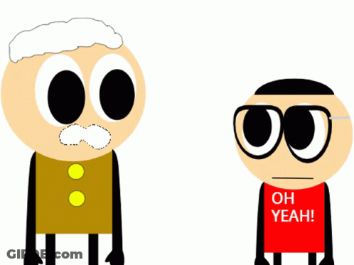 Two Cartoon Characters Red Shirt Oh Yeah GIF