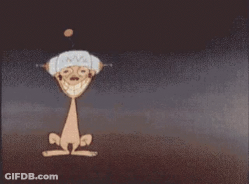 Two Cartoon Characters Saying Happy Happy GIF