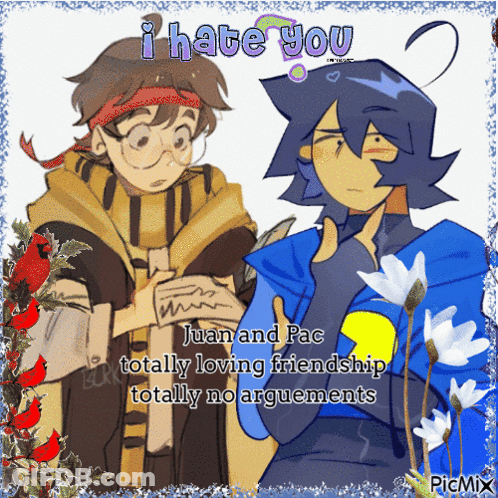 Two Cartoon Characters Saying I Hate You GIF