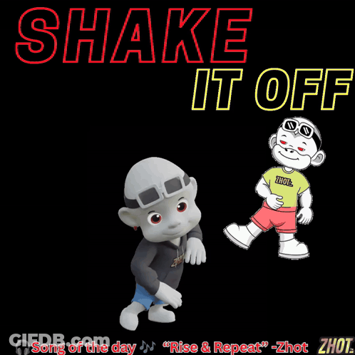 Two Cartoon Characters Shake It Off GIF