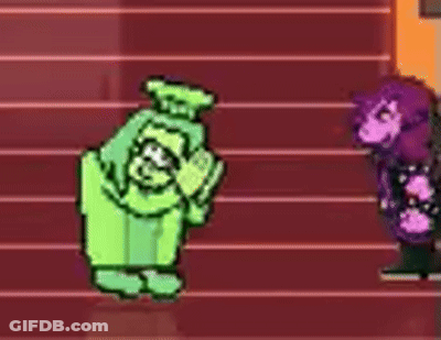 Two Cartoon Characters Shaking Hands On Red Background GIF