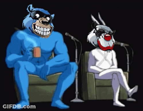 Two Cartoon Characters Sitting One Wearing Sunglasses GIF