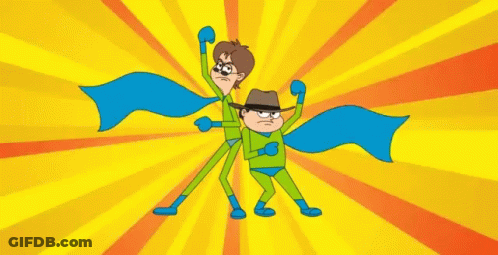 Two Cartoon Characters Standing Let's Do This GIF