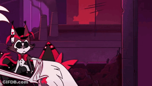 Two Cartoon Characters Standing Next To Each Other GIF