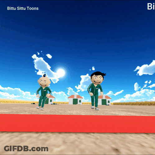 Two Cartoon Characters Standing Next To Each Other With The Word Bi On The Bottom Right GIF