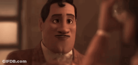 Two Cartoon Characters Standing Together GIF