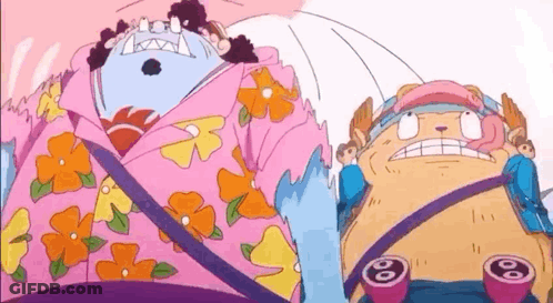 Two Cartoon Characters Standing Together GIF