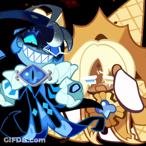 Two Cartoon Characters Standing Together One In Blue Outfit GIF