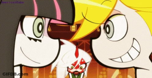 Two Cartoon Characters Standing Together With Number 10 GIF