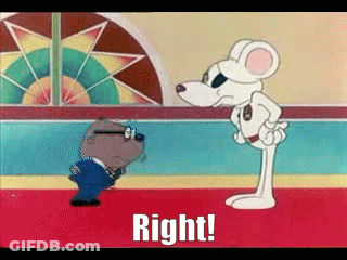 Two Cartoon Characters Standing With Right GIF