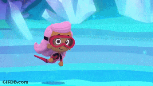 Two Cartoon Characters Wearing Goggles And Scuba Gear Are Swimming In The Water GIF