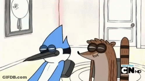 Two Cartoon Characters Wearing Sunglasses GIF
