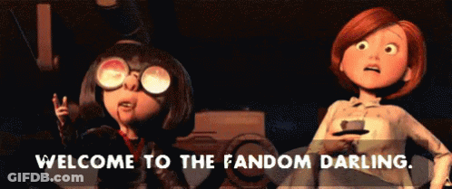 Two Cartoon Characters Welcome To The Fandom Darling GIF