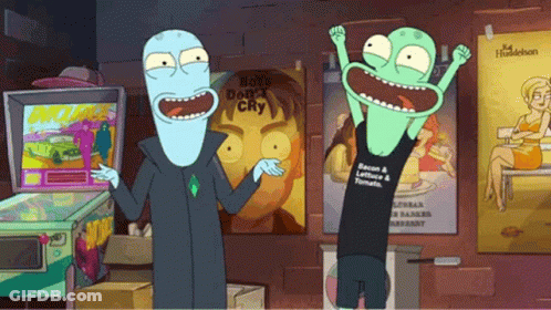 Two Cartoon Characters With Boys Don't Cry Poster GIF