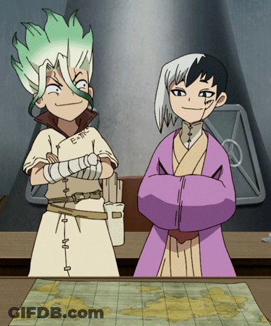 Two Cartoon Characters With E = Mc Written On Their Sleeves GIF