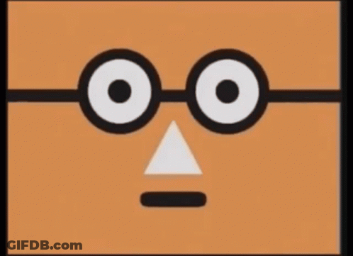 Two Cartoon Characters With Glasses GIF