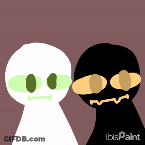 Two Cartoon Characters With IbisPaint GIF