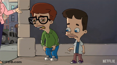 Two Cartoon Characters With Netflix GIF