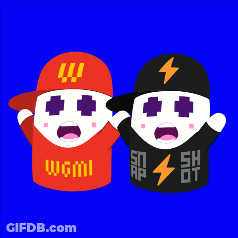 Two Cartoon Characters With One Wearing A Red Shirt That Says Wgml GIF