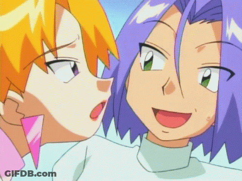 Two Cartoon Characters With Purple Hair GIF