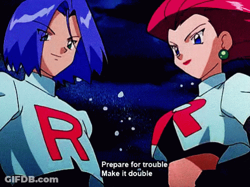 Two Cartoon Characters With R On Uniforms GIF
