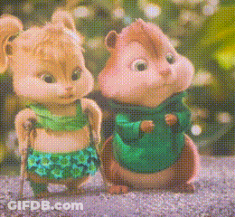 Two Cartoon Chipmunks Side By Side GIF