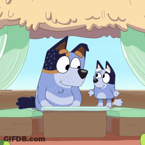 Two Cartoon Dogs Are Sitting At A Table And One Has A Beard GIF