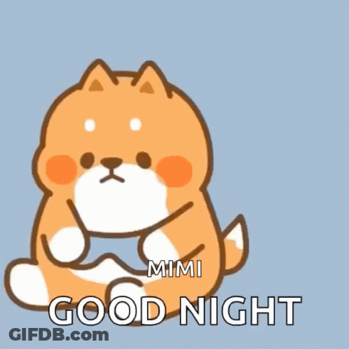 Two Cartoon Dogs Hugging Good Night Mimi GIF