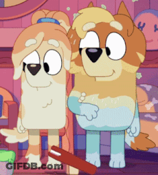 Two Cartoon Dogs Next To Each Other GIF