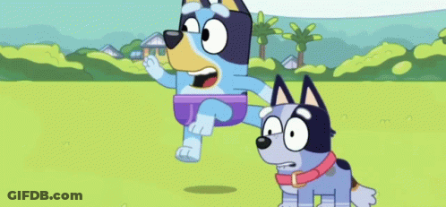 Two Cartoon Dogs One In Underwear GIF