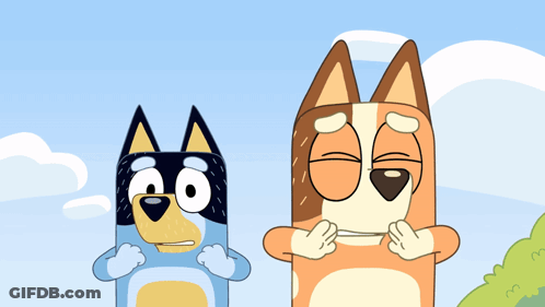 Two Cartoon Dogs One With Blue Mask GIF