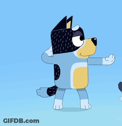 Two Cartoon Dogs Standing Next To Each Other GIF