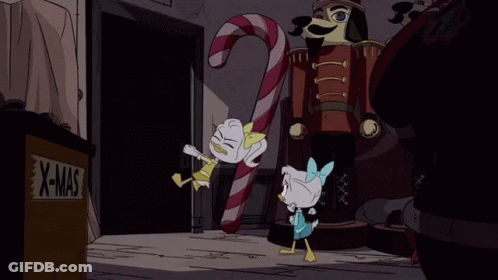Two Cartoon Ducks Are Standing Next To Each Other With The Words Well June We 'Re Locked In GIF