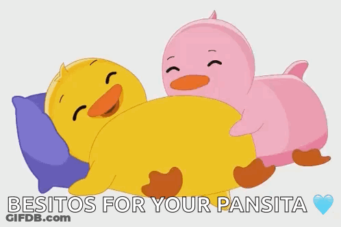 Two Cartoon Ducks Besos For Your Pansita GIF
