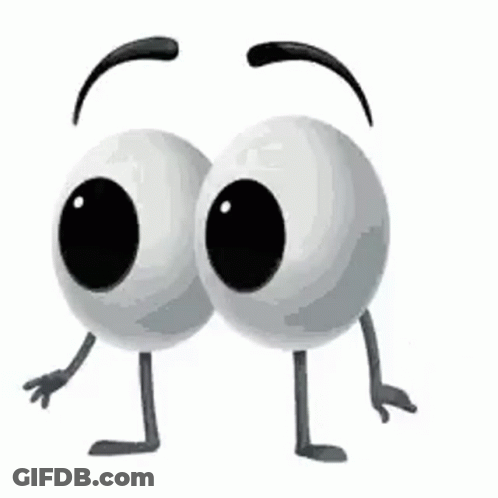 Two Cartoon Eyes With Arms And Legs Are Standing Next To Each Other On A White Background . GIF