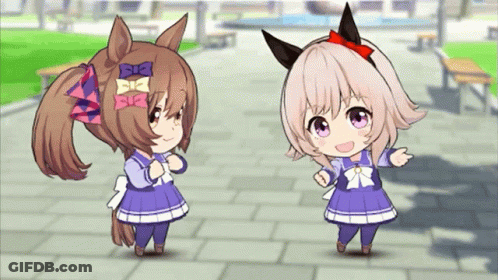 Two Cartoon Girls Standing Together GIF
