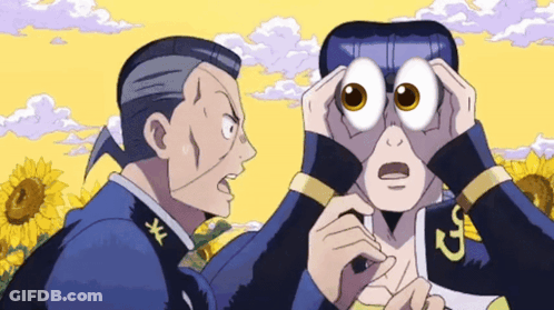 Two Cartoon Men With Big Eyes GIF