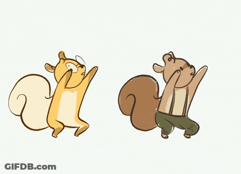 Two Cartoon Squirrels One With Glasses One With Suspenders GIF