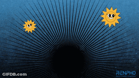 Two Cartoon Suns Smiling On Blue Renpho GIF