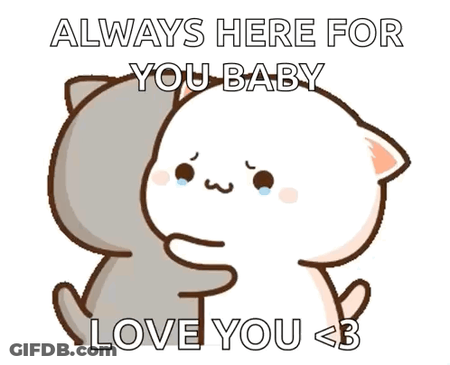 Two Cats Hugging Baby Love You GIF