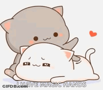 Two Cats Hugging I Have Magic Hands GIF