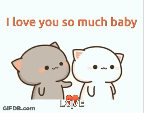 Two Cats Hugging I Love You So Much Baby GIF