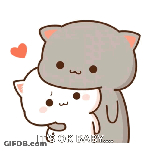 Two Cats Hugging It's Ok Baby GIF