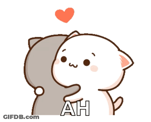 Two Cats Hugging Saying Ah GIF